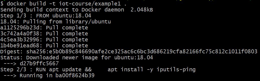 Docker build ubuntu ping